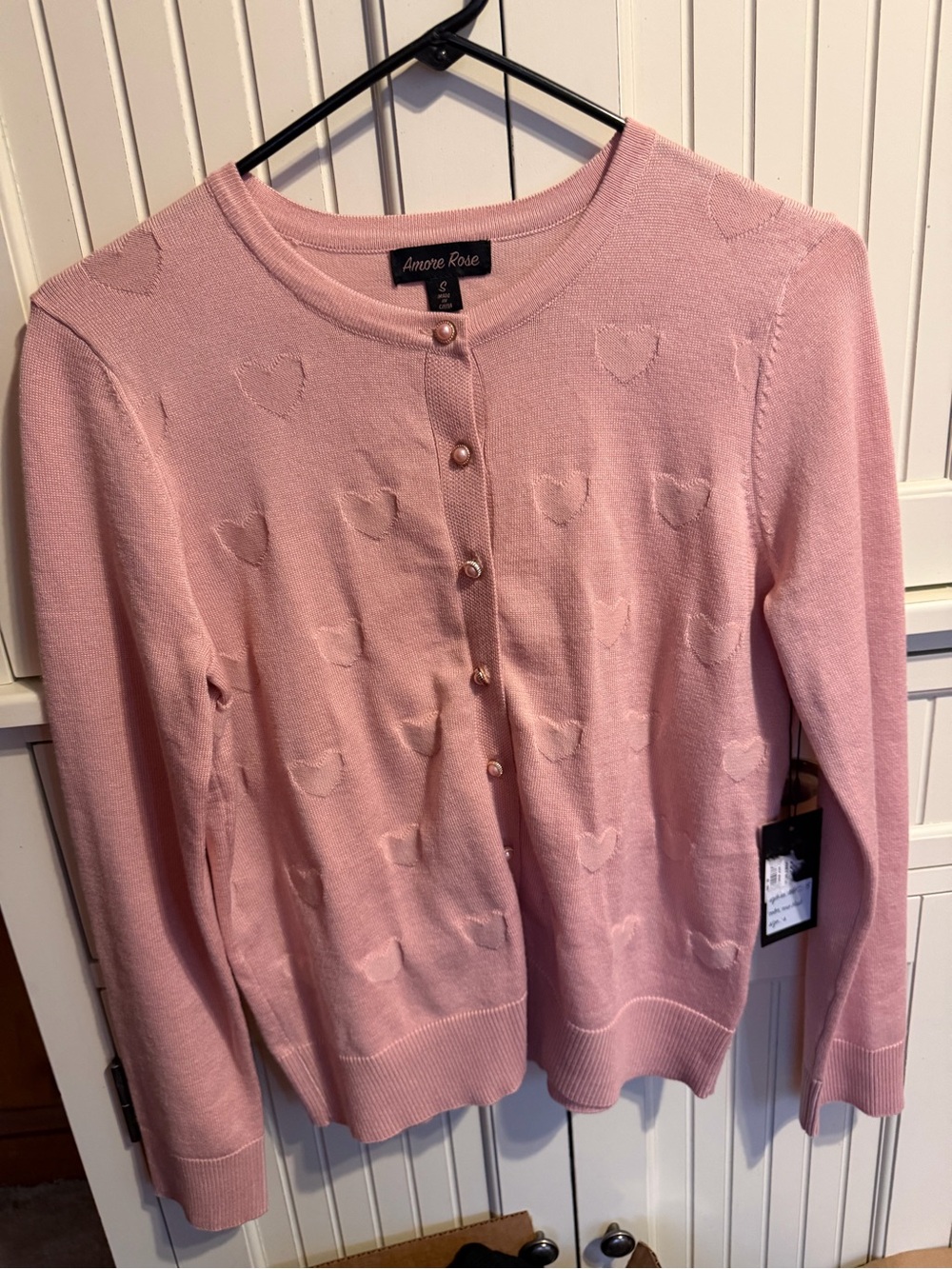 Alfani Pink Heart Jacquard Button-Front Cardigan